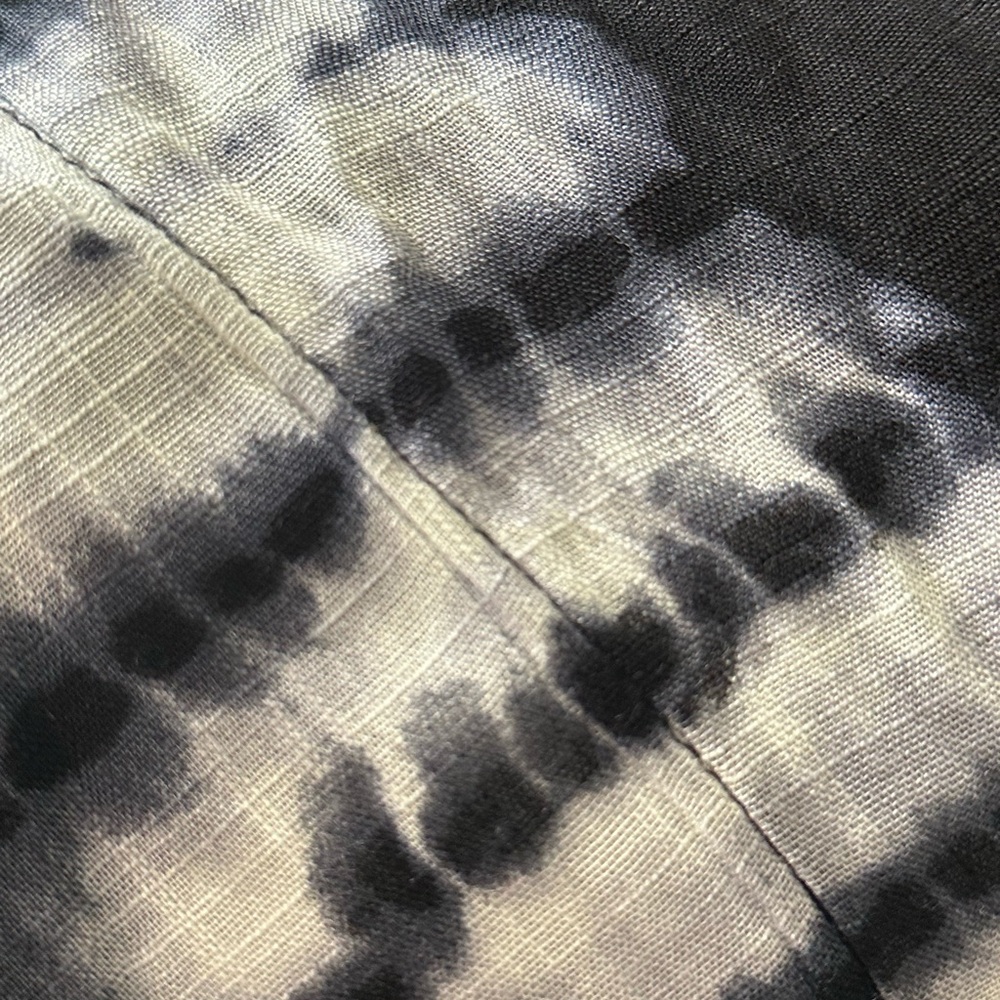 Black White Tie Dye Kimono Duster OS Lightweight Boho Cover Up - Picture 3 of 4
